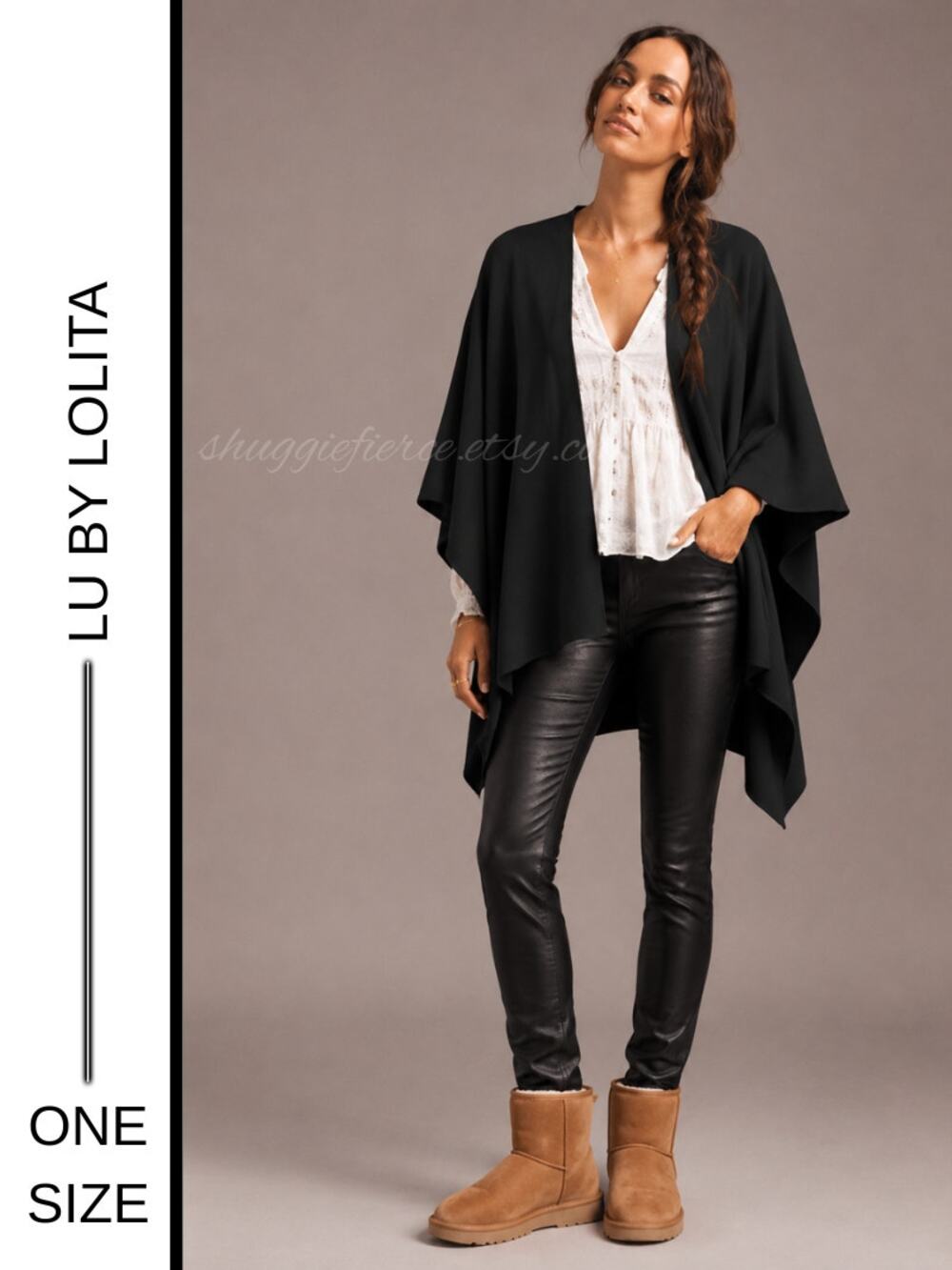 MSRP: $225 | ✨ Lu by Lolita 100% Wool Cape – One Size | Boutique Exclusive ✨